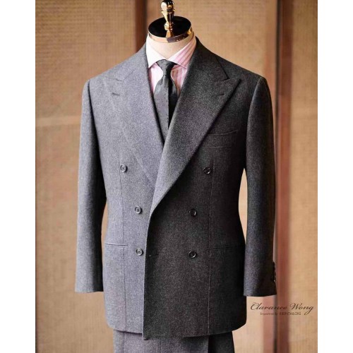 Classic Charcoal Fox Flannel by Clarance Wong x Kirin Tailors